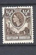 RHODESIA DEL NORD    1953 H.R.H. The Queen Elizabeth II USED - Northern Rhodesia (...-1963)