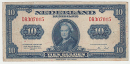 Netherlands 10 Gulden 1943 VF Pick 66 - 10  Florín Holandés (gulden)