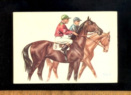 X2 Cp ANDRE BERMOND Illustrateur Illustration Equestre Cheval Pmu Tiercé Courses Chevaux Horses Race - Bermond