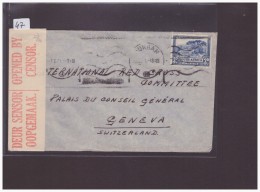 SOUTH AFRICA - LETTRE CENSUREE POUR LA SUISSE - TB - Covers & Documents