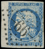 44A  20c. Bleu, T I, R I, Petit Bdf, Obl. GC 99, TTB/Superbe. C - Autres & Non Classés