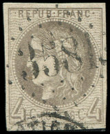 41Bc  4c. Gris Noir, R II, Obl. GC 3581, Petit Cl., Aspect TTB. J - Autres & Non Classés