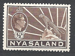 NYASSALAND     1938 King George VI   LEOPARD     HINGED - Nyassaland (1907-1953)