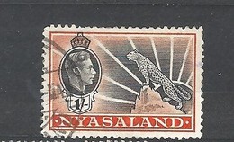 NYASSALAND     1938 King George VI   LEOPARD    USED - Nyasaland (1907-1953)