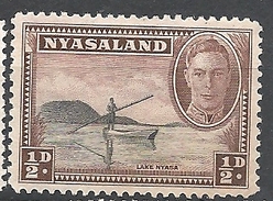 NYASSALAND     1945 King George VI, Local Motives     HINGED NW - Nyasaland (1907-1953)