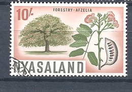 NYASSALAND   1964 Local Motives  USED  FORESTRY AFZELIA TREE - Nyassaland (1907-1953)