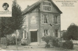 Esternay -Le Café De La Gare Après Le Bombardement - Esternay