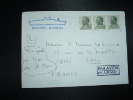 LETTRE PAQUEBOT MERMOZ TP YOUGOSLAVIE OBL.MEC. 23 IX 1974 Vers FRANCE + CROSIERES PAQUET - Maritieme Post