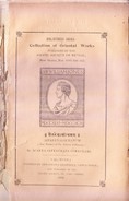 INDIA - VERY OLD, RARE AND ANTIQUE BOOK - BIBLLIOTHECA INDICA : COLLECTION OF ORIENTA WORKS- SIR WILLIAM JONES - Asiatica