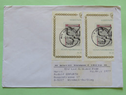 United Nations (Vienna) 1991 Cover To Germany - Bird - Part Of Unperforated Sheet - Cartas & Documentos