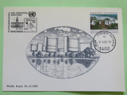 United Nations (Vienna) 1992 Special Cancel SUDWEST '92 Karlsruhe On Card Donaupark Building - World Heritage - Iguaz... - Cartas & Documentos