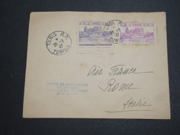 FRANCE / TUNISIE - Enveloppe 1 ère Liaison Aérienne Tunis / Rome En 1947 - A Voir - L 5692 - Luchtpost