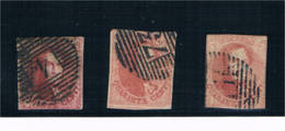 Bélgica. Tres Sellos Usados Y Sin Dentar Del Valor 40 Cts - 1849-1850 Medallones (3/5)