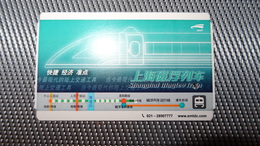 MAGLEV Rail Ticket From Shanghai CHINA!!!Year 2007!!! Center - Airport !!! Fastest Train In The World - 430km/h !!! - Railway