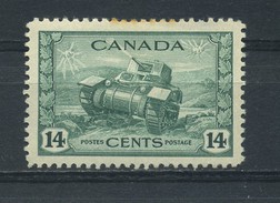 CANADA    1942    14c  Dull  Green  MH  ( Slight  Stain On Top Perfs Hence Price) - Unused Stamps