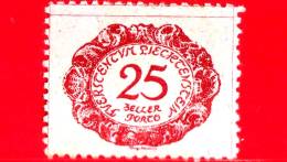 LIECHTENSTEIN - Usato - 1920 - Numeri - POSTAGE DUE STAMPS - 25 - Servizio