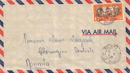 LETTRE DE NOUMEA NOUVELLE CALEDONIE   ADRESSEE A NOUMEA  FRANCE COLONIES COVER REIMS - Lettres & Documents