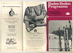 BADEN BADEN PROGRAMM . 1977 . - Baden-Württemberg