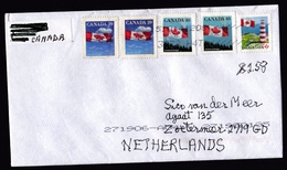 Canada: Cover To Netherlands, 2014, 5 Stamps, Postal Fraud: Re-use Of Cancelled Stamps (address Blurred On Scan Only) - Covers & Documents