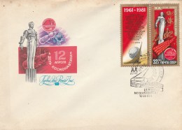 #BV6239 STATUE,SATELLITE,SPACE,CCCP, COVER FDC, 1981, RUSSIA. - FDC