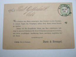 RATIBOR , Klarer Stempel Auf Vertreterkarte , Sehr Dekorativ 1872 - Lettres & Documents