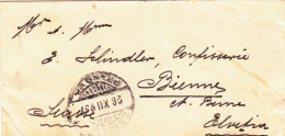 Kleiner Brief-Rumänien-Schweiz/Biel-1893 - Briefe U. Dokumente