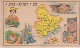 Image / Chromo / Bon Point  6x10.5  Carte Géo ALPES MARITIMES (06) Pub Pastilles SALMON - Andere & Zonder Classificatie