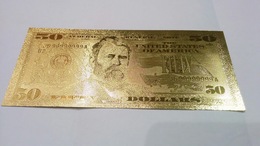 USA 50 Dollar 2009 UNC - Gold Plated - Very Nice But Not Real Money! - Bilglietti Della Riserva Federale (1928-...)