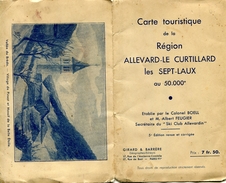 Savoie - Carte Touristique Région : ALLEVARD - LE CUTILLARD - LES SEPT LAUX Par Le Colonel BOELL  Vers 1928 - Alpes - Pays-de-Savoie