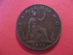 Grande-Bretagne - UK - Farthing 1881 Victoria 3708 - B. 1 Farthing