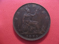 Grande-Bretagne - UK - Farthing 1893 Victoria 3716 - B. 1 Farthing