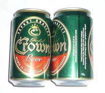 Cambodia Cambodge Crown Empty 330ml Beer Cans / Opened At Bottom - Cannettes