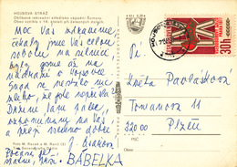 L1931 - Czechoslovakia (1977) Hojsova Straz (postcard) Stamp: Congress Of Trade Unions (shifting Colors And Perforation) - Variedades Y Curiosidades