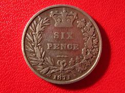 Royaume-Uni - UK - Six Pence 1871 - Die Number 11 3768 - H. 6 Pence