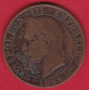 France 5 Centimes Napoléon III - 1861 K - 5 Centimes