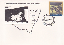 Australia 1985 Mail Carried On The Last T.P.O. North West Down Service Souvenir Cover - Storia Postale