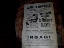 Vieux Papier Tract Affichette Casino De Joinville Piece Theatrale " Sa Meilleure Cliente" Annee ?? - Theater, Kostüme & Verkleidung