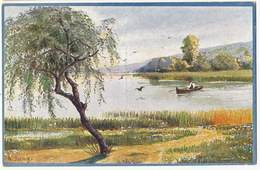 A. Jung No 2501/1 Wanderer Postkarte Paysage Lac - Jung