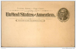 Postal Card - Carte Postale Neuve United States Of America  One Cent Jefferson - Entier Postal Etat-Unis - XIXème Siècle - ...-1900