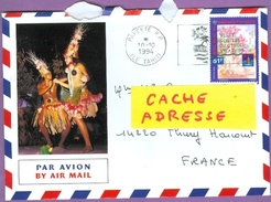 Polynésie Française , 1 Timbre Sur Lettre : Papeete Hong Kong  / Oblitération 10/10/1994 - Lettres & Documents