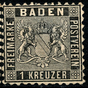 Stamp German States Baden 1862 1kr  Mint Lot3 - Postfris