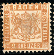 Stamp German States Baden 1862-65 9kr  Mint Lot13 - Neufs