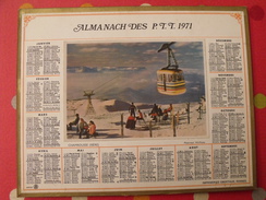 Calendrier Illustré En Carton De 1971. Almanach Des PTT Postes Facteur. Chamrousse Téléférique - Grossformat : 1971-80