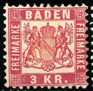 Stamp German States Baden 1868 1kr  Mint Lot23 - Postfris