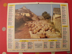 Calendrier Illustré En Carton De 1982. Almanach Des PTT Postes Facteur. Moutons Attelage Chevaux - Formato Grande : 1981-90