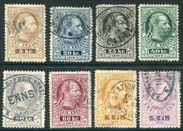 AUSTRIA 1874 Telegraph Engraved Set Of 8, Used.  Michel 10-17. - Telegraaf