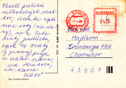 L1988 - Slovakia (1995) 053 42 Krompachy (post Office Franking Machine) Postcard (to Czech Rep.); Tariff: 4,00 SKK - Covers & Documents