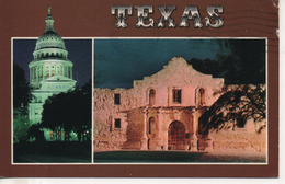 CP - TEXAS - AUSTIN - TEXAS STATE CAPITOL ANS THE ALAMO AT NIGHT - C 36854 - A. W. - Austin