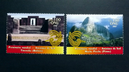 UNO-Genf 575/6 **/mnh, UNESCO-Welterbe: Südamerika, Vorkolumbische Ruinen Von Tiahuanaco, Inka-Bergfestung Machu Picchu - Ongebruikt