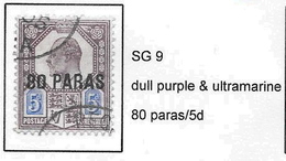 British LEVANT - Edward 7th  Stamp With Turkish Currency Overprint -  SG 9  80 Paras  USED - British Levant